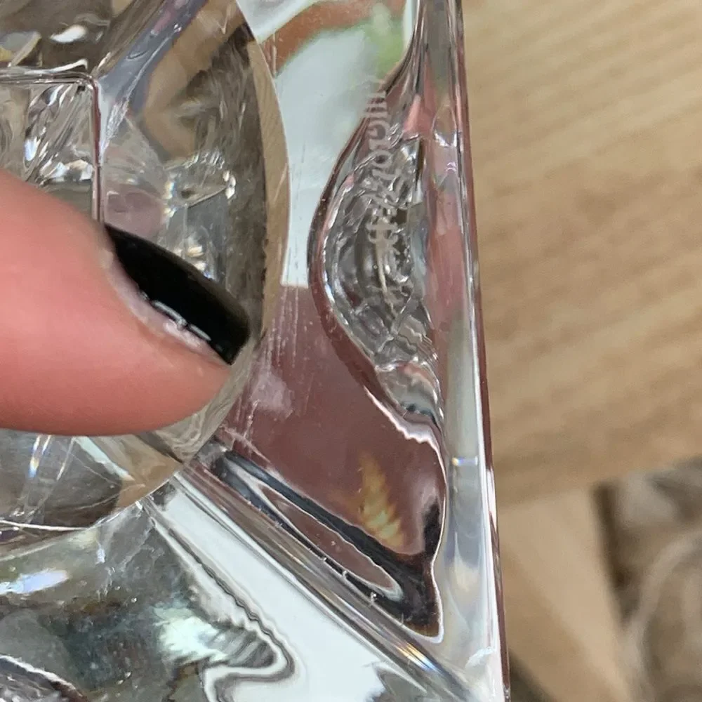 Vintage Pair Of Villeroy & Boch Crystal Pisa Design Candleholders W/Original Box